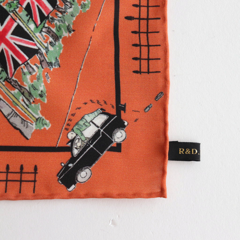 WHERE IS MY DOG? ​​PANEL SILK SCALF #ORANGE [no.6488]