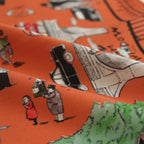 WHERE IS MY DOG? ​​PANEL SILK SCALF #ORANGE [no.6488]