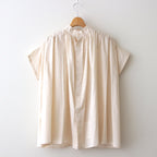 静寂の欠片 half sleeve back open blouse #ecru [TLF-224-sh009-la]
