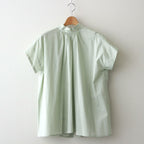 静寂の欠片 half sleeve back open blouse #light green [TLF-224-sh009-la]