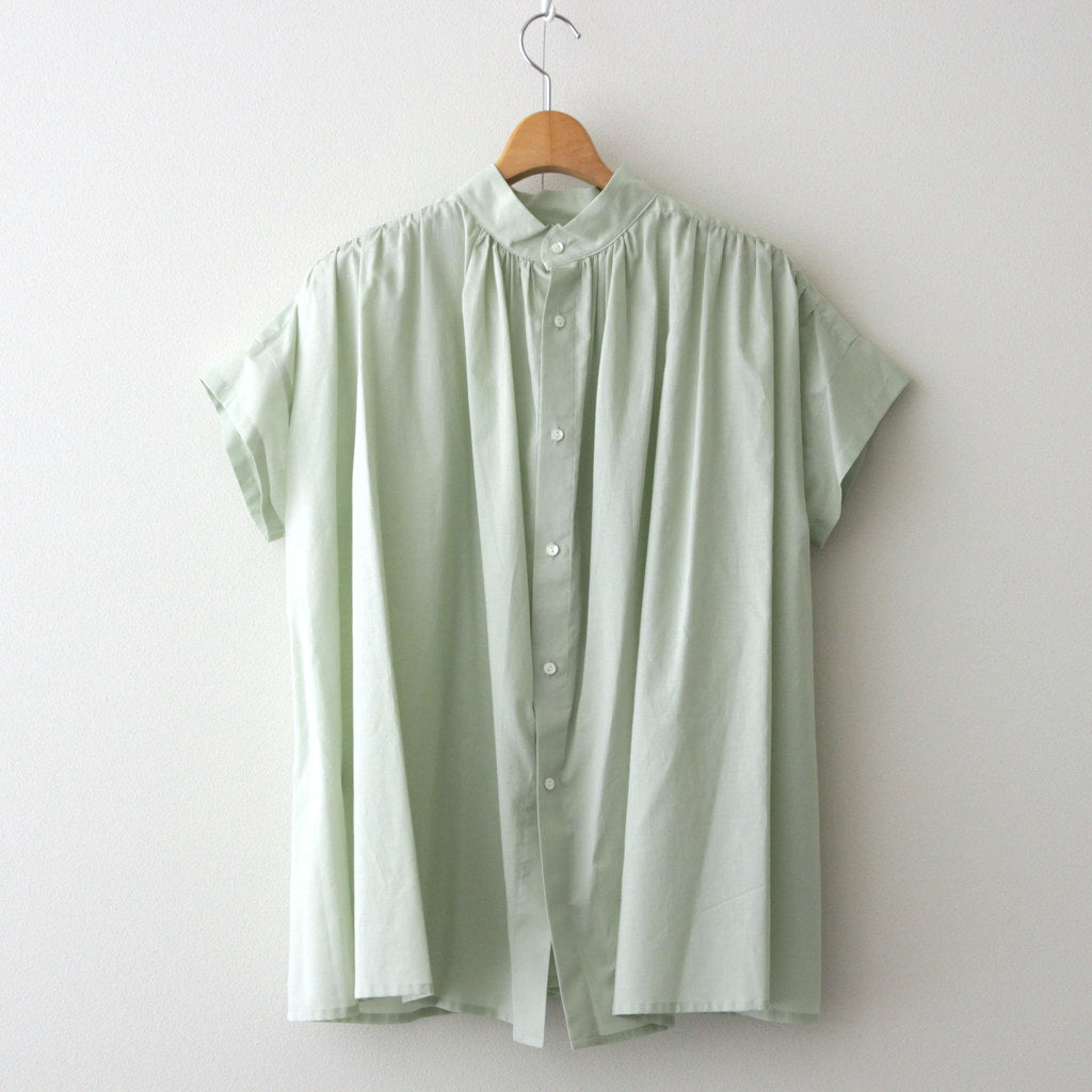 静寂の欠片 half sleeve back open blouse #light green [TLF-224-sh009-la]