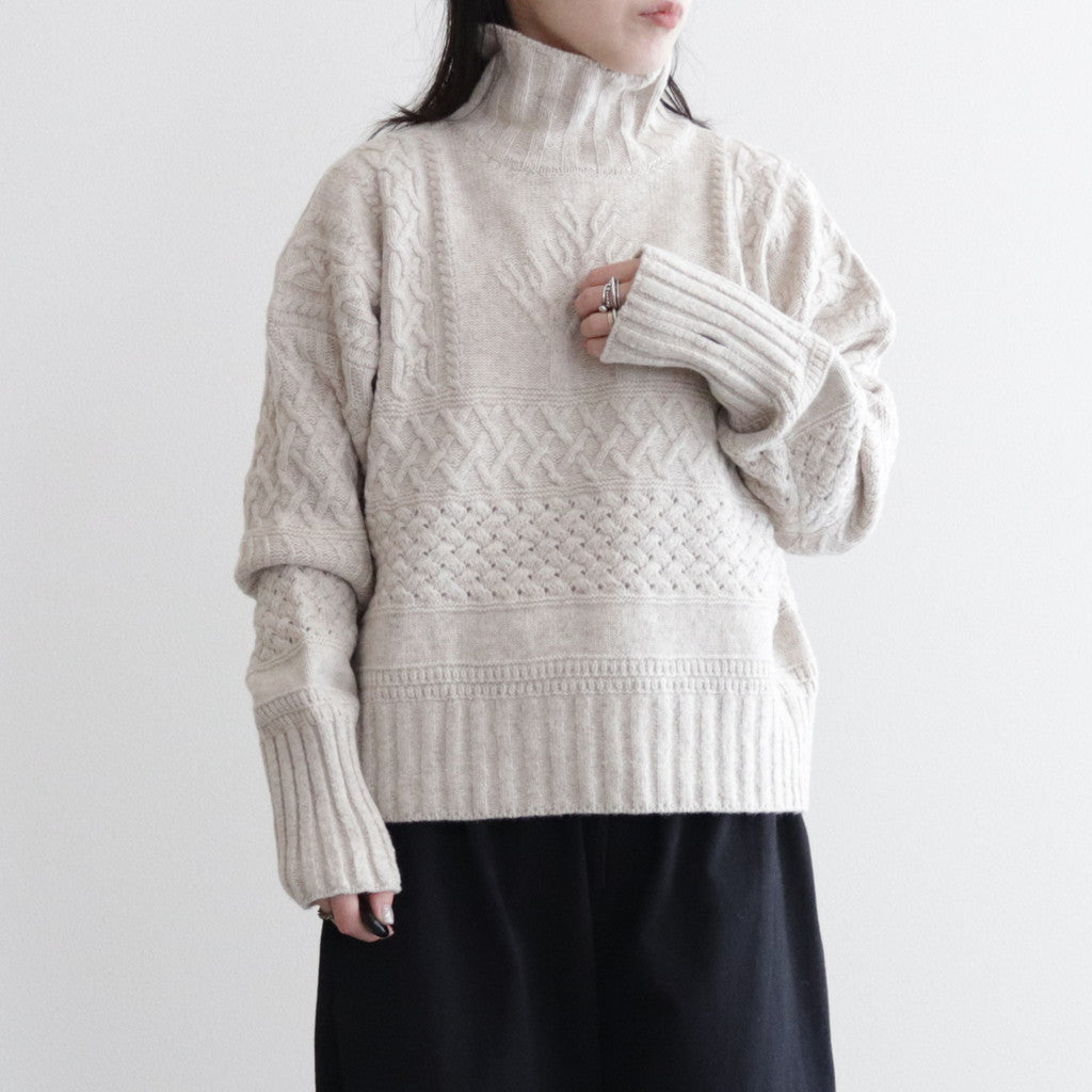 Cable sweater #Off white [232809]