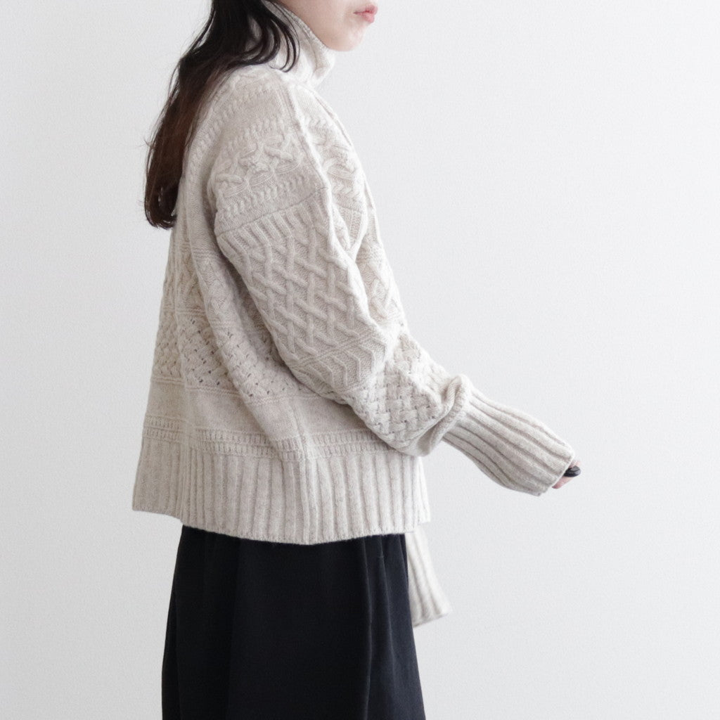 Cable sweater #Off white [232809]