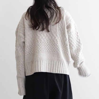 Cable sweater #Off white [232809]
