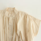 静寂の欠片 half sleeve back open blouse #ecru [TLF-224-sh009-la]