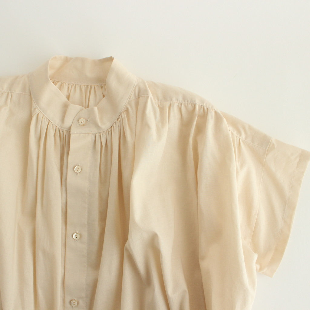 静寂の欠片 half sleeve back open blouse #ecru [TLF-224-sh009-la]