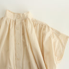 静寂の欠片 half sleeve back open blouse #ecru [TLF-224-sh009-la]