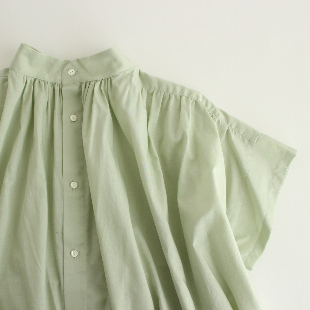 静寂の欠片 half sleeve back open blouse #light green [TLF-224-sh009-la]