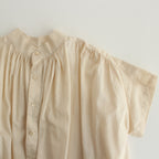 静寂の欠片 half sleeve back open dress #ecru [TLF-224-op015-la]