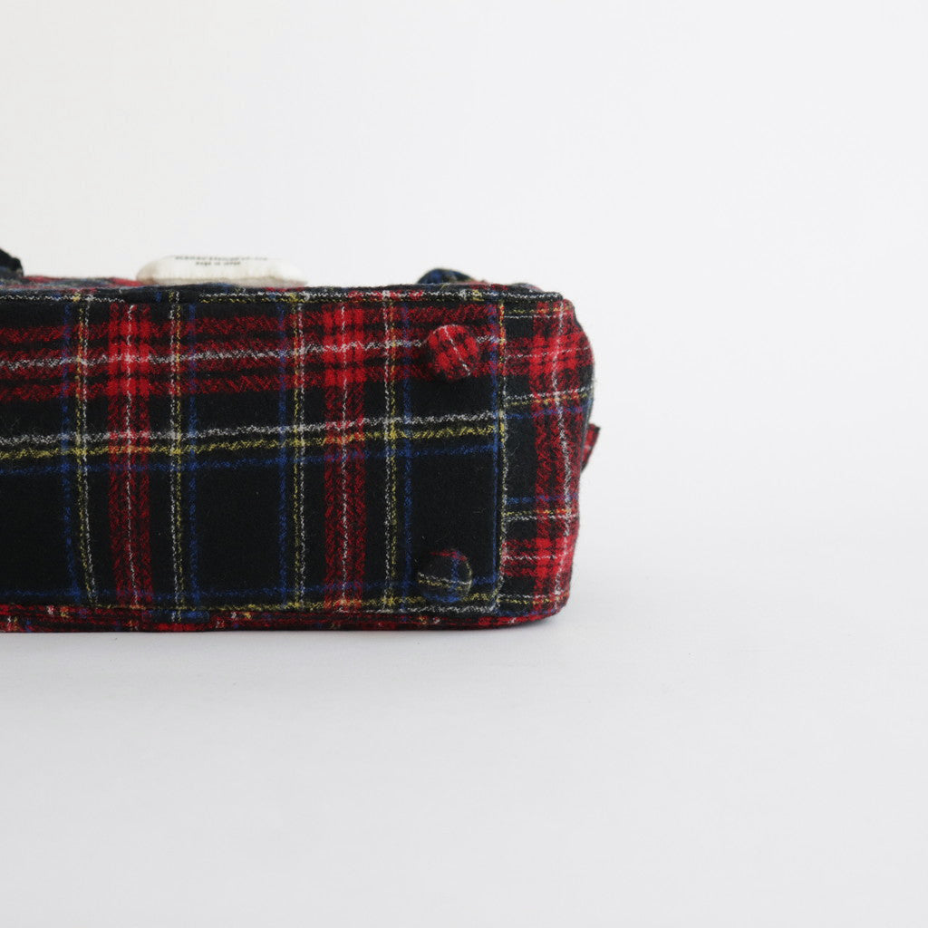 WOOL TARTAN CHECK BOSTON BAG #BLACK STEWART [no.6542]