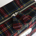 WOOL TARTAN CHECK BOSTON BAG #BLACK STEWART [no.6542]