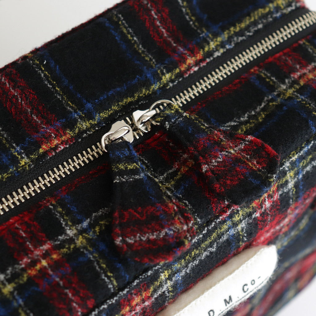 WOOL TARTAN CHECK BOSTON BAG #BLACK STEWART [no.6542]