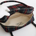 WOOL TARTAN CHECK BOSTON BAG #BLACK STEWART [no.6542]