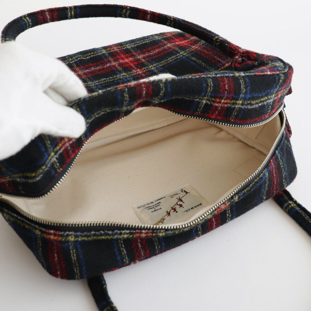 WOOL TARTAN CHECK BOSTON BAG #BLACK STEWART [no.6542]