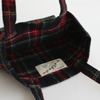 WOOL TARTAN CHECK TOTE BAG #BLACK STEWART [no.6544]