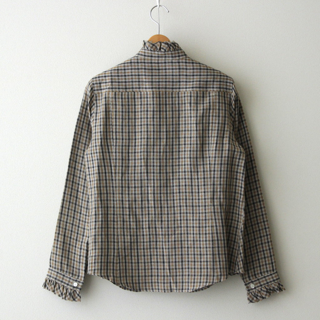 L.G.C.C FRILL COLLAR SHIRT #BROWN [no.6589]