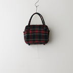 WOOL TARTAN CHECK BOSTON BAG #BLACK STEWART [no.6542]