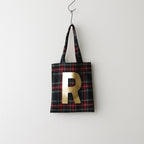 WOOL TARTAN CHECK TOTE BAG #BLACK STEWART [no.6544]