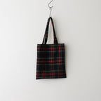 WOOL TARTAN CHECK TOTE BAG #BLACK STEWART [no.6544]
