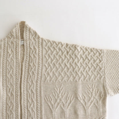 Cable big cardigan #Off white [232808]