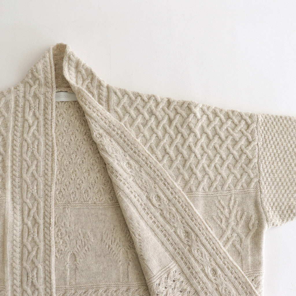 Cable big cardigan #Off white [232808]