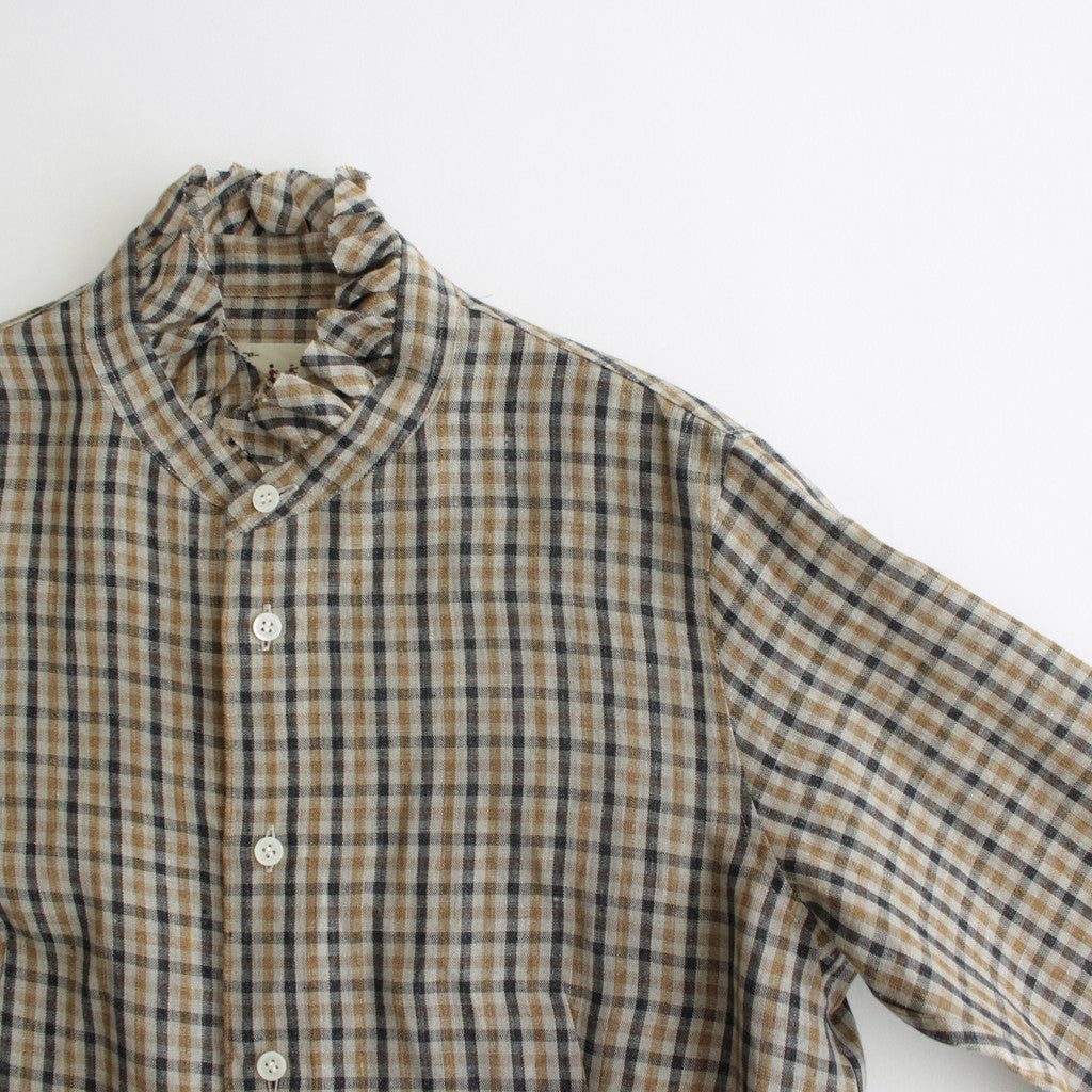 L.G.C.C FRILL COLLAR SHIRT #BROWN [no.6589]