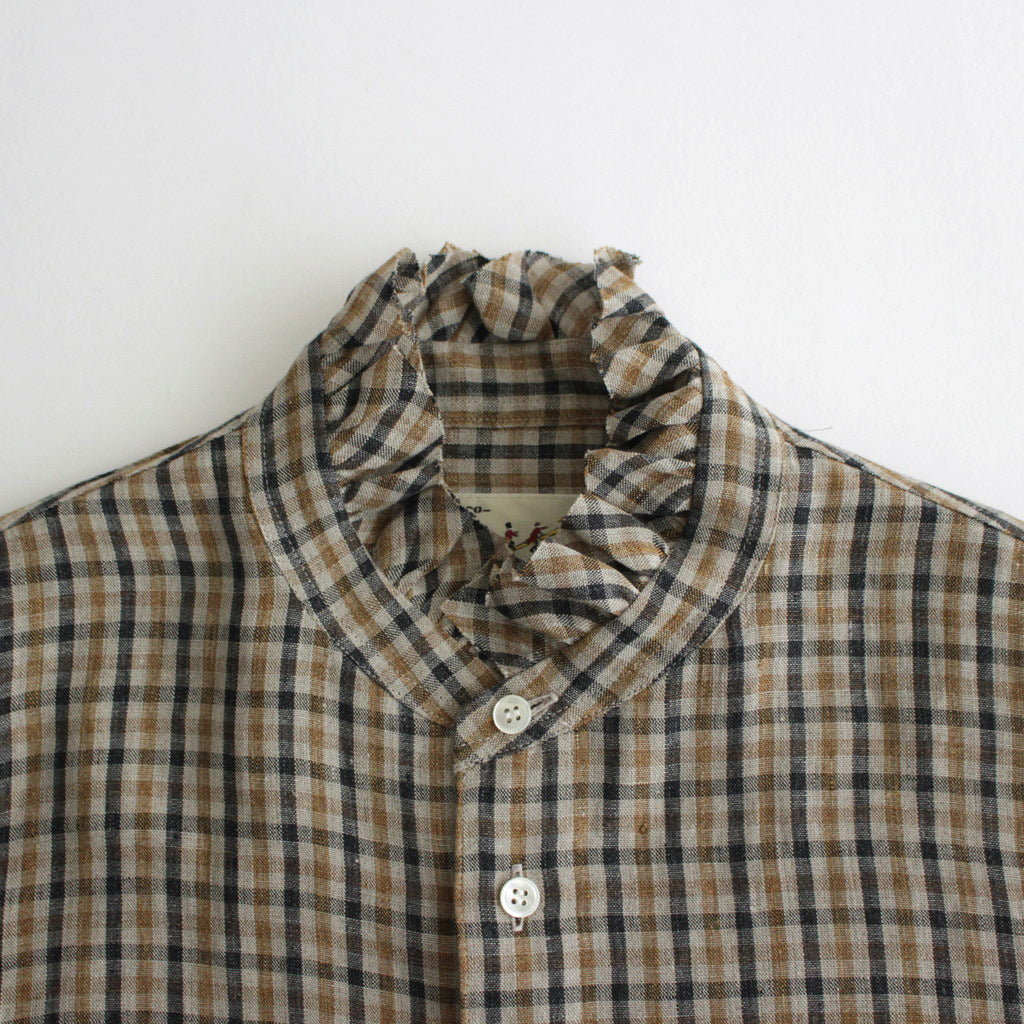 L.G.C.C FRILL COLLAR SHIRT #BROWN [no.6589]