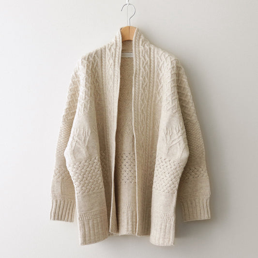 Cable big cardigan #Off white [232808]