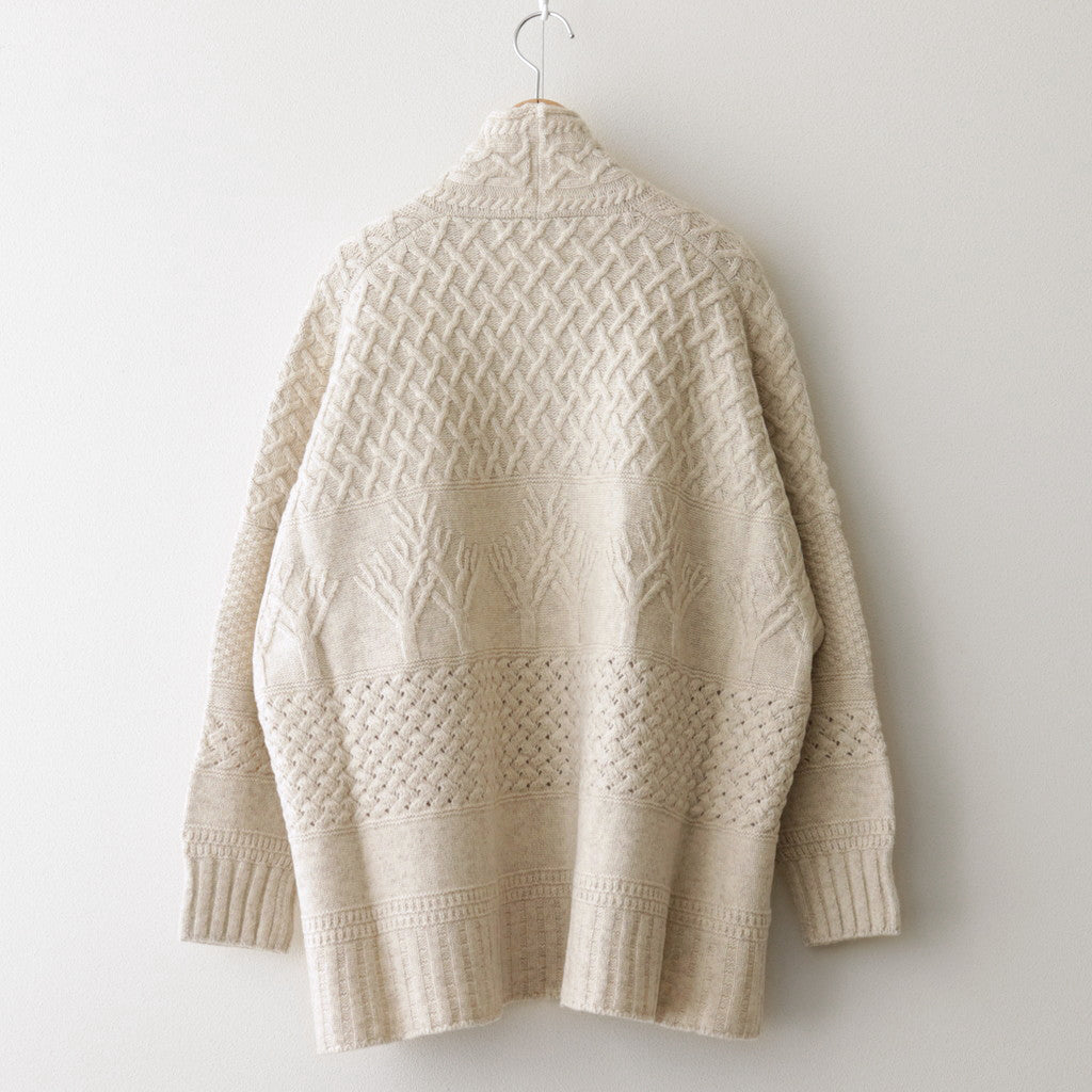 Cable big cardigan #Off white [232808]