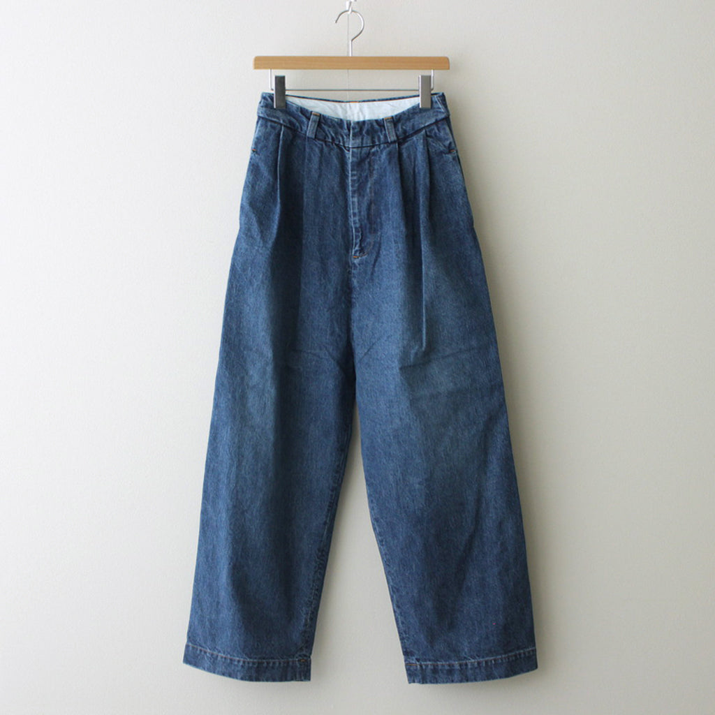 TUCK DENIM WIDE PANTS #VINTAGE LIKE [no.6364]