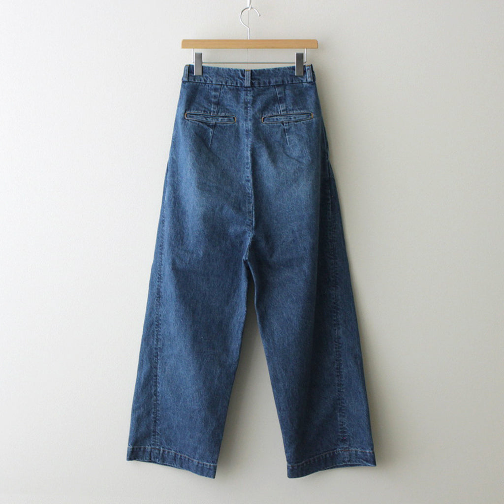 TUCK DENIM WIDE PANTS #VINTAGE LIKE [no.6364]