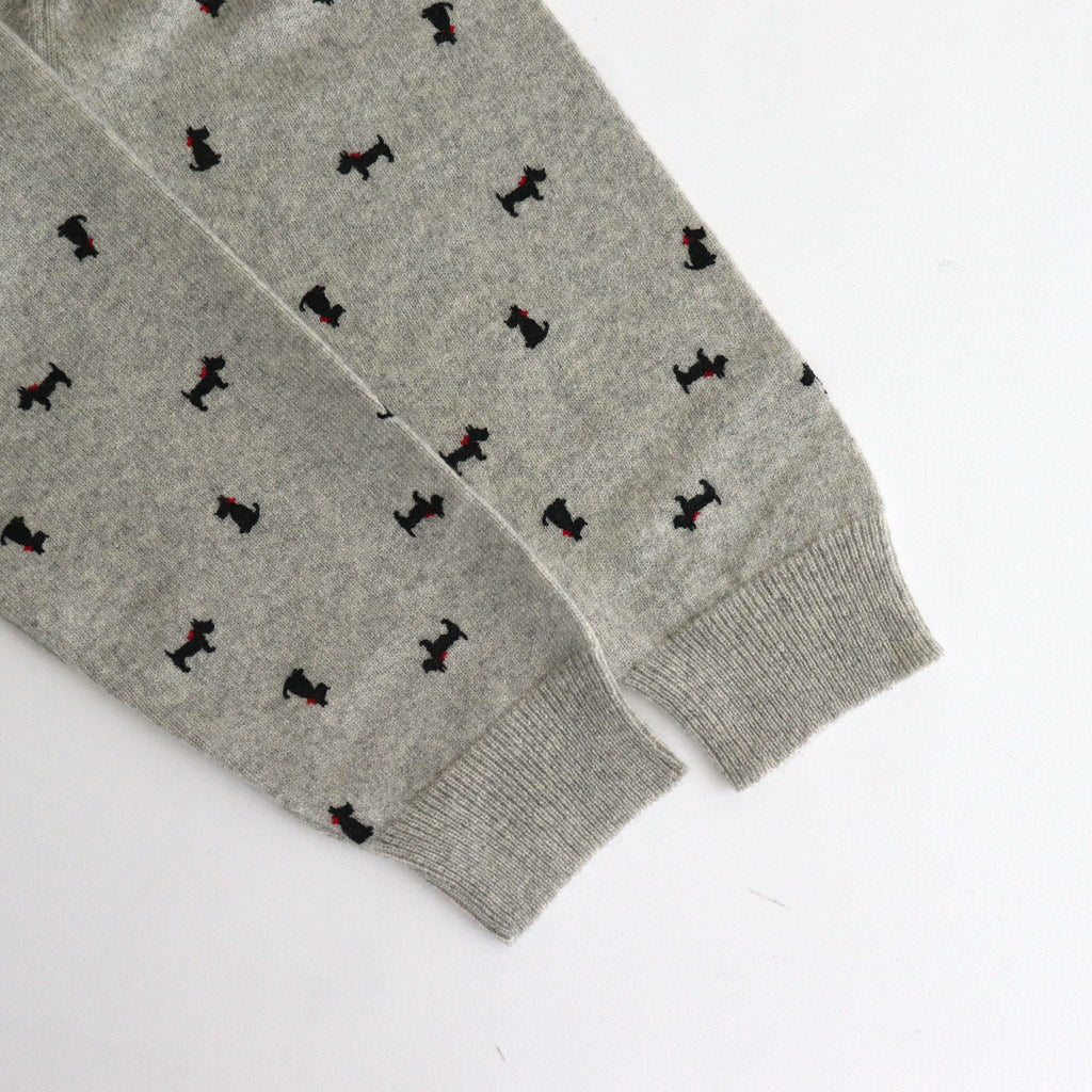 HYDE PARK CARDIGAN #heather gray × black terrier [no.6940]