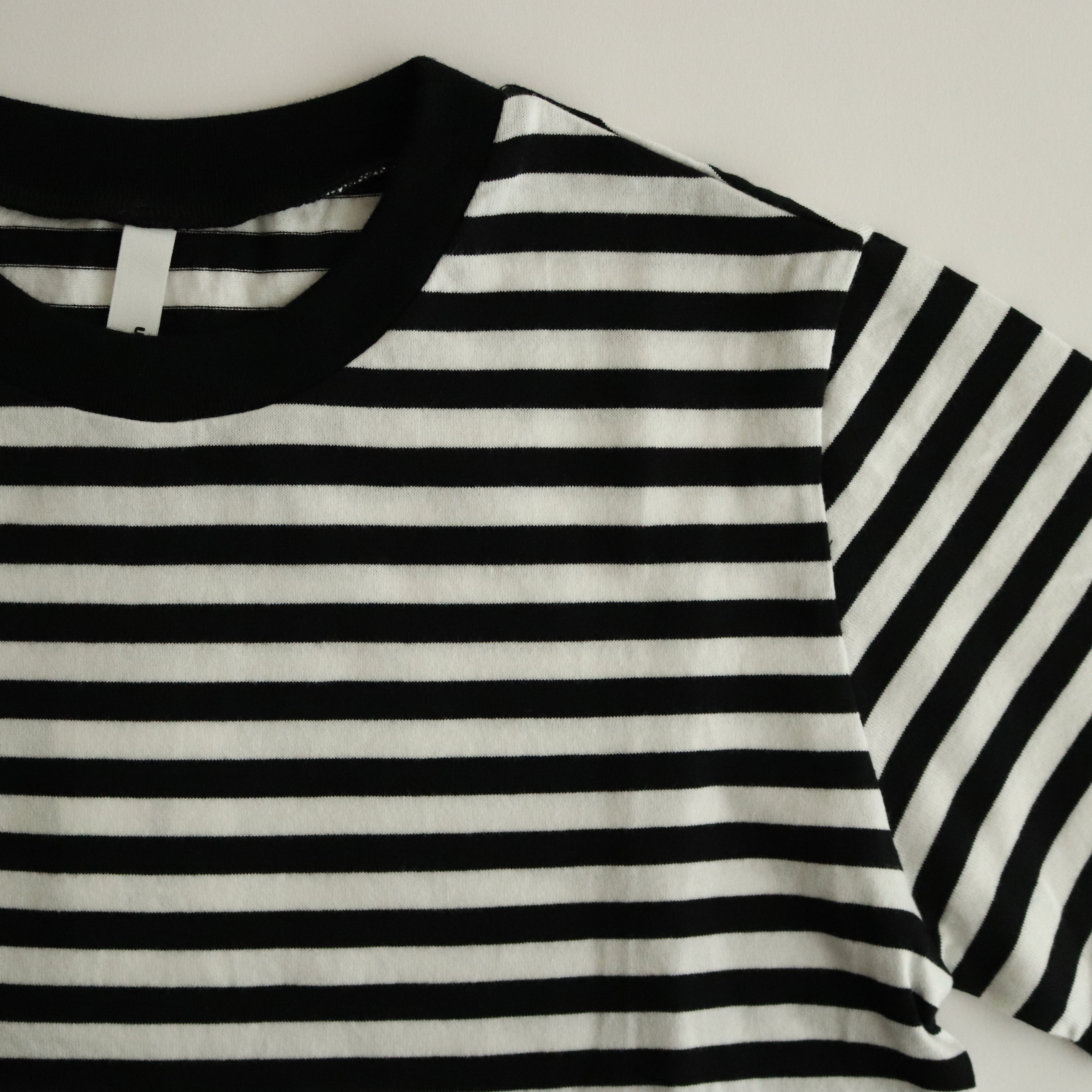クラシック天竺 コンパクトTシャツ #120 シロ×クロボーダー [US241CT021]