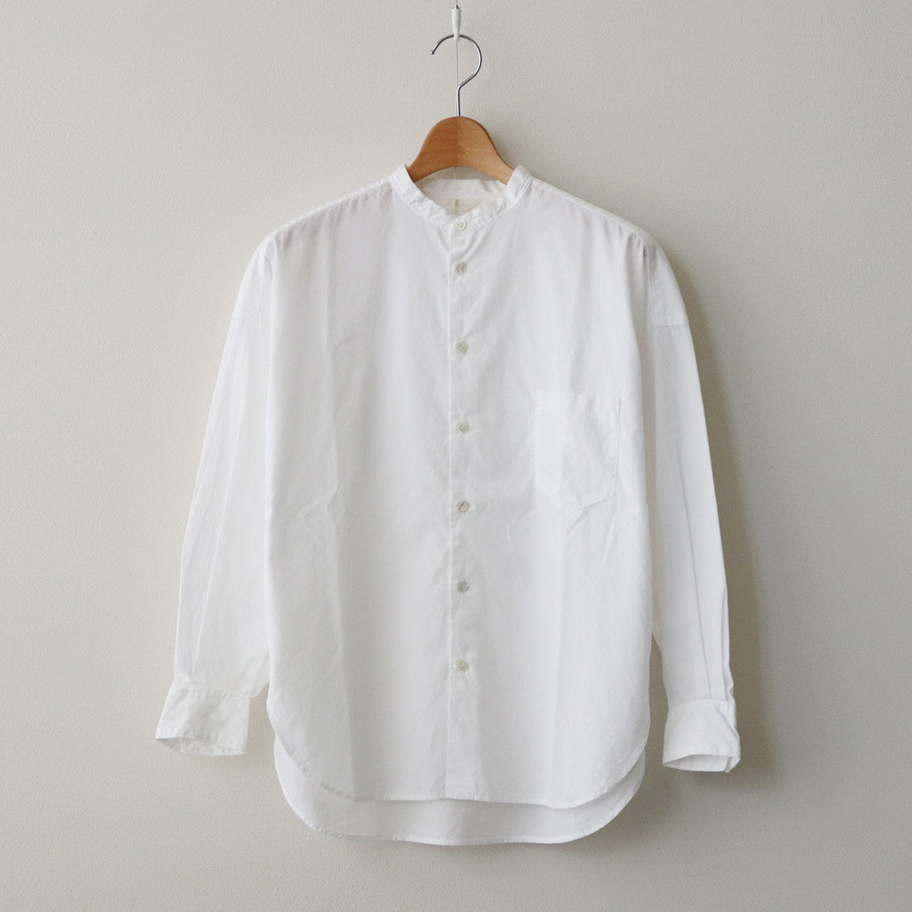 Broad stand-up collar shirt #WHITE [211647]