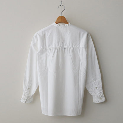 Broad stand-up collar shirt #WHITE [211647]