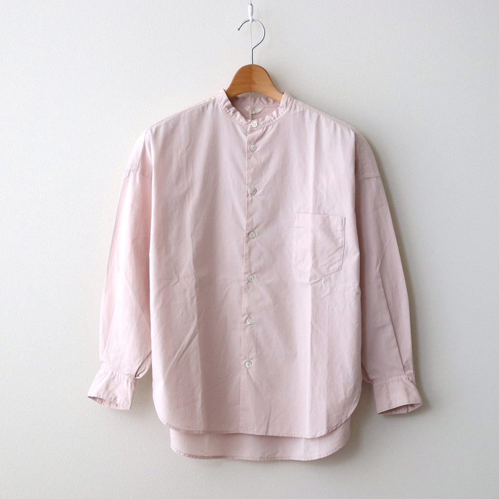 Broad stand-up collar shirt #ASH PINK [211647]