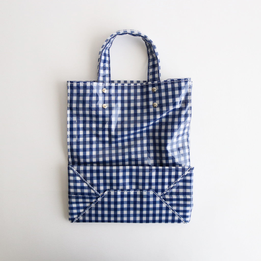 PAPER TOTE SMALL GINGHAM #BLUE [TMB-2286H]