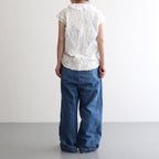 B.C.J RUFFLED COLLAR NO SLEEVE BLOUSE #natural [no.6898]