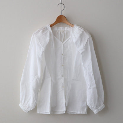 Ramie cotton lawn bowtie blouse #WHITE [241784]