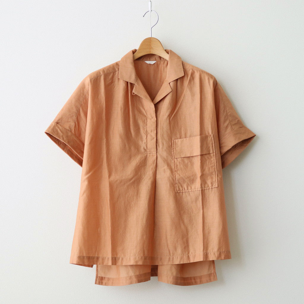 Ramie cotton lawn open collar shirt #TAN [241792]