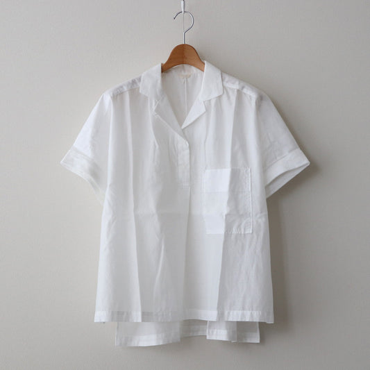 ラミーコットンローン オープンカラーシャツ #WHITE [241792]