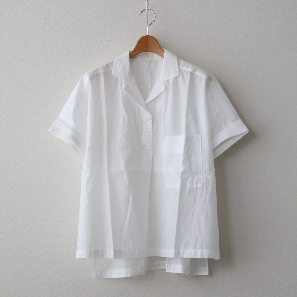 Ramie cotton lawn open collar shirt #WHITE [241792]