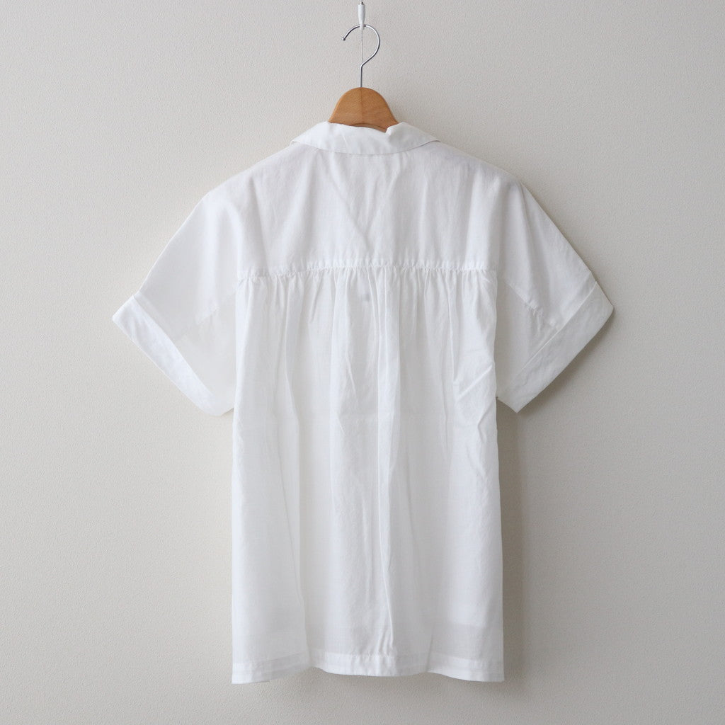 ラミーコットンローン オープンカラーシャツ #WHITE [241792]