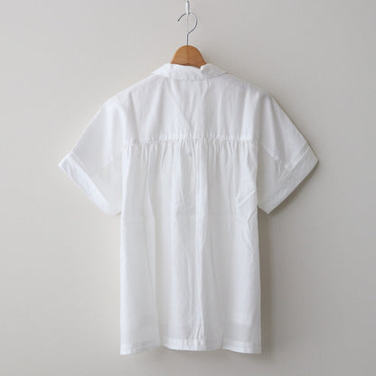 Ramie cotton lawn open collar shirt #WHITE [241792]