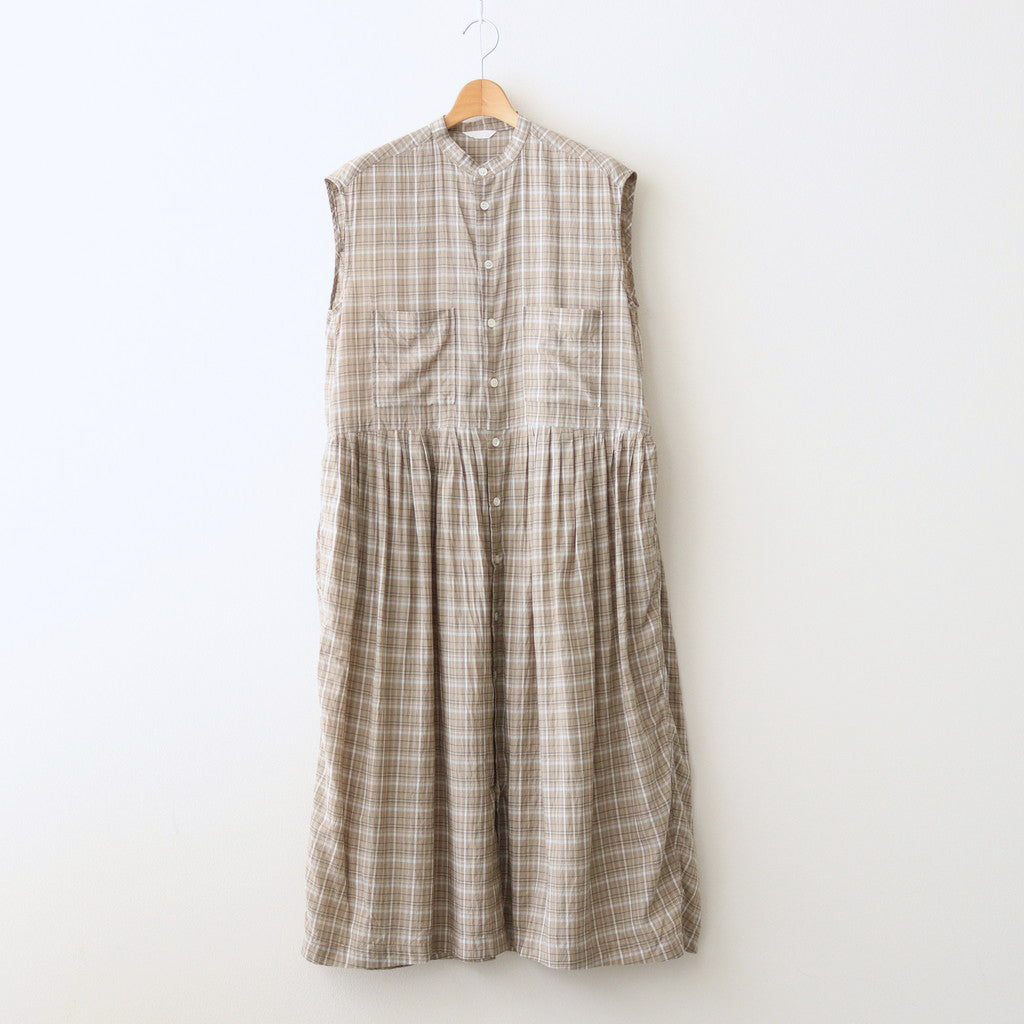 Cupra cotton check sleeveless dress #KH [241803]