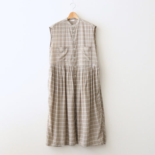 Cupra cotton check sleeveless dress #KH [241803]