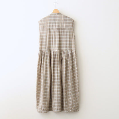 Cupra cotton check sleeveless dress #KH [241803]