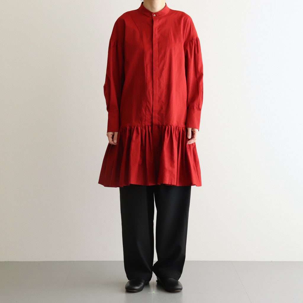 静寂の欠片 Gathered peplum blouse #Agate red [TLF-125-sh001-la]