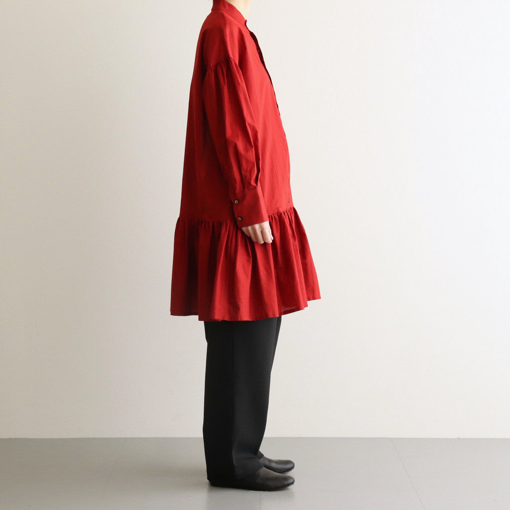 静寂の欠片 Gathered peplum blouse #Agate red [TLF-125-sh001-la]
