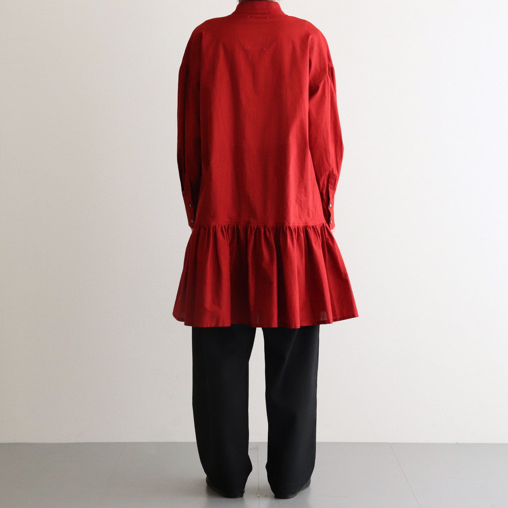 静寂の欠片 Gathered peplum blouse #Agate red [TLF-125-sh001-la]